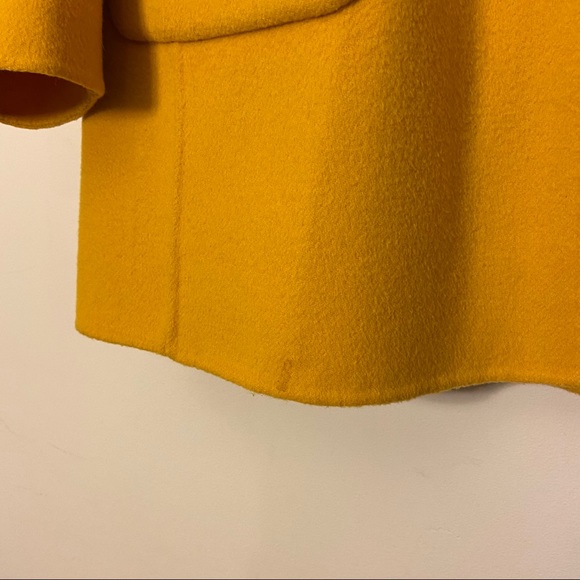 Talbots Mustard Yellow Button Up Long Wool Jacket - Picture 12 of 13